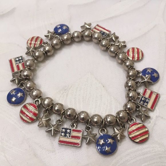 Vintage Stars And Stripes Charm Bracelet - Picture 3 of 3